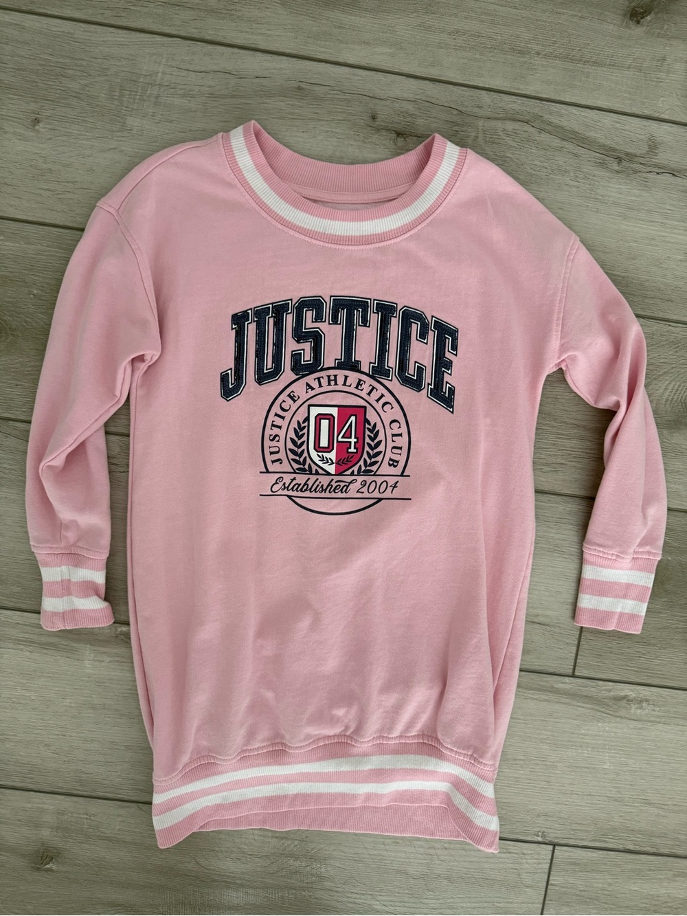 Justice Pink Girls' Athletic Sweatshirt Dress Size Small